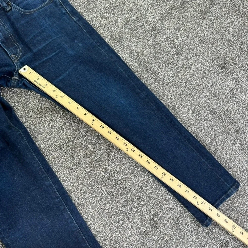 Uniqlo Kaihara Selvedge Indigo Blue Denim Jeans Men 31x32 Slim Straight Low Rise